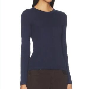 Enza Costa Rib Silk Essentials Crew Long Sleeve